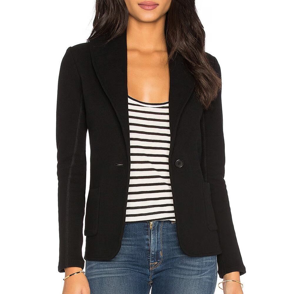James Perse Black Shawl Collar Knit Blazer Size 3 (L)